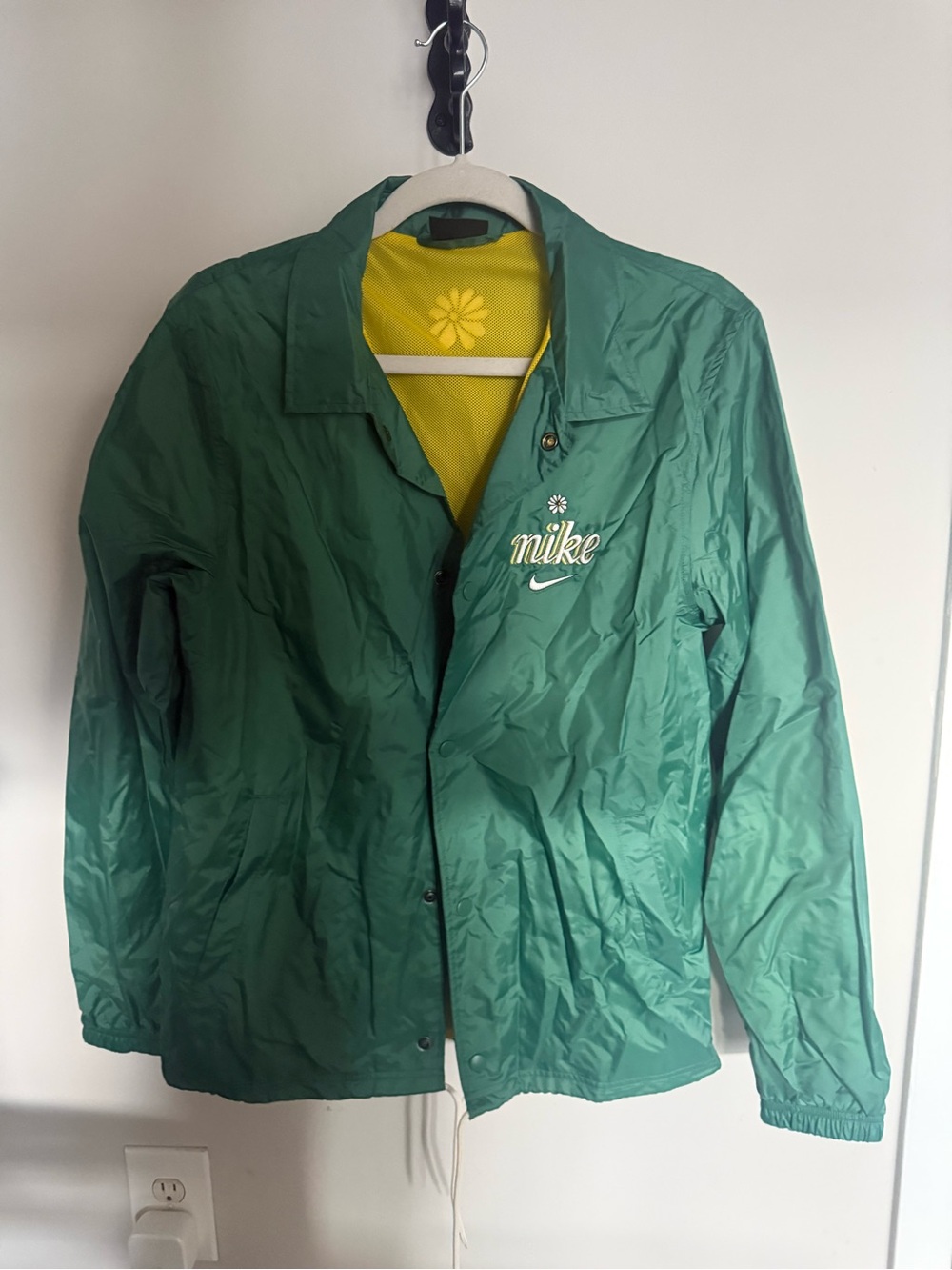 Nike Green and Daisy Windbreaker Jacket